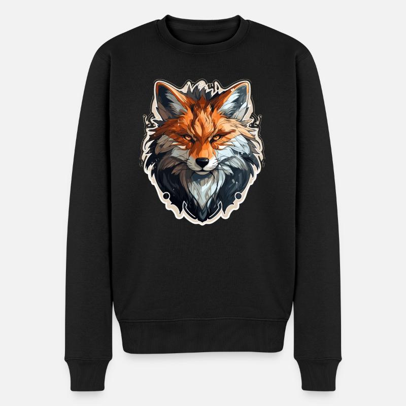 Renard - illustration - Pull Premium bio Homme - noir