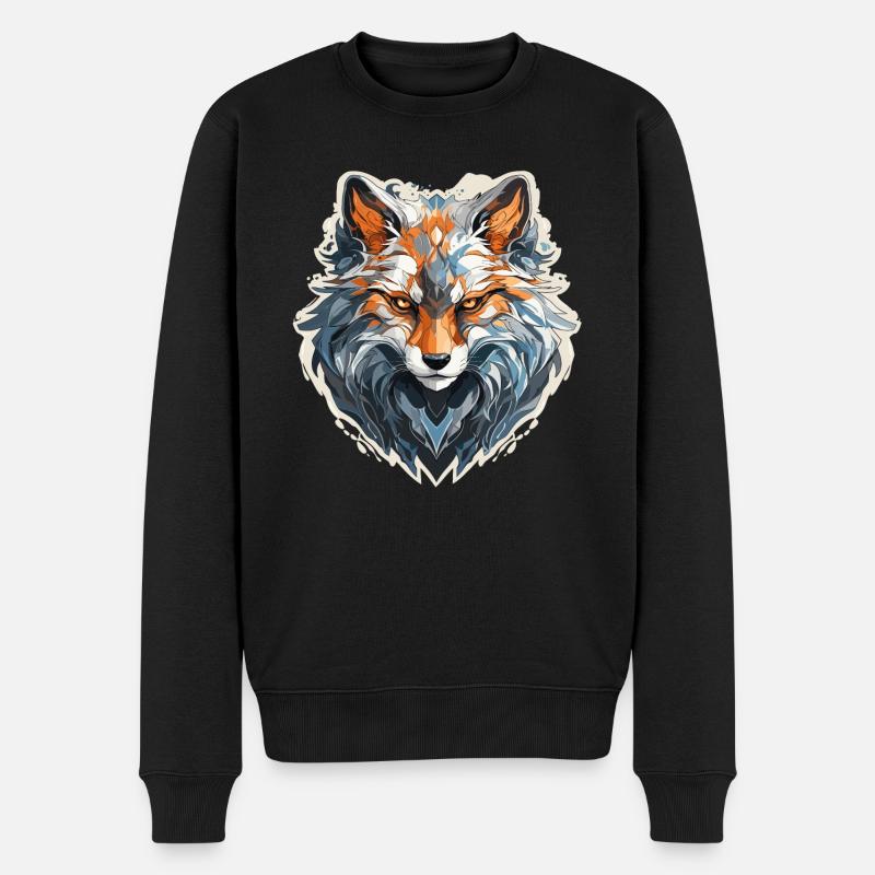 Renard - illustration - Pull Premium bio Homme - noir