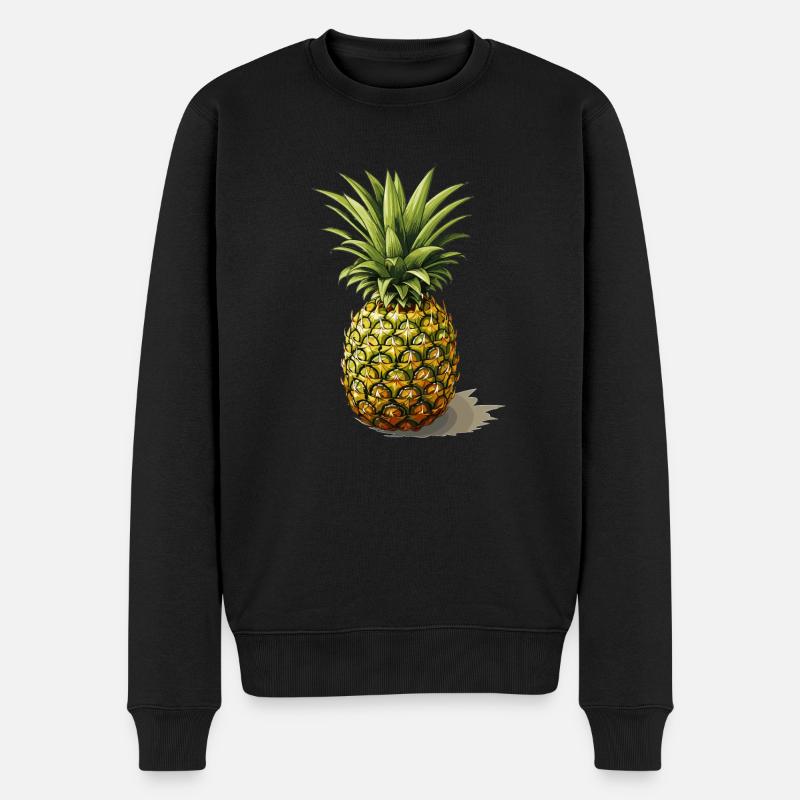 Ananas - Illustration - Männer Premium Bio Pullover - Schwarz