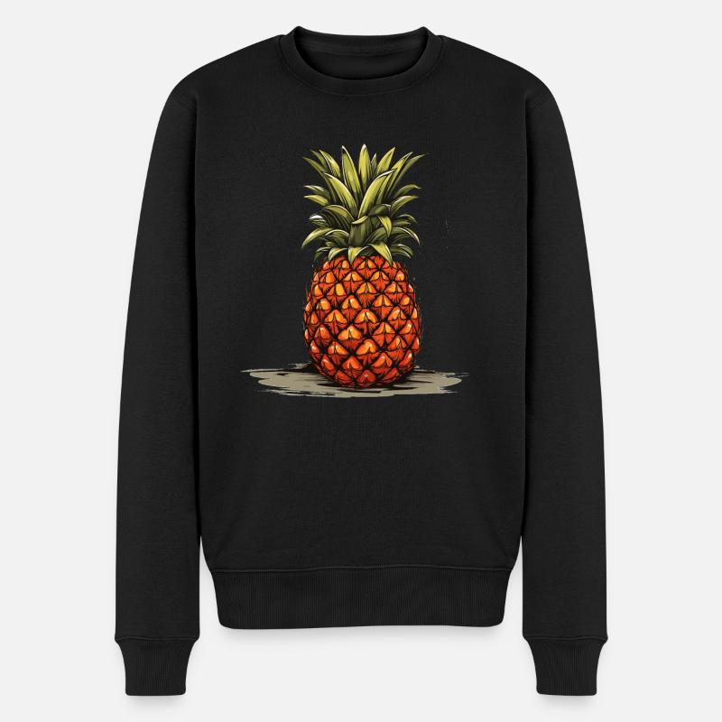 Ananas - Illustration - Männer Premium Bio Pullover - Schwarz