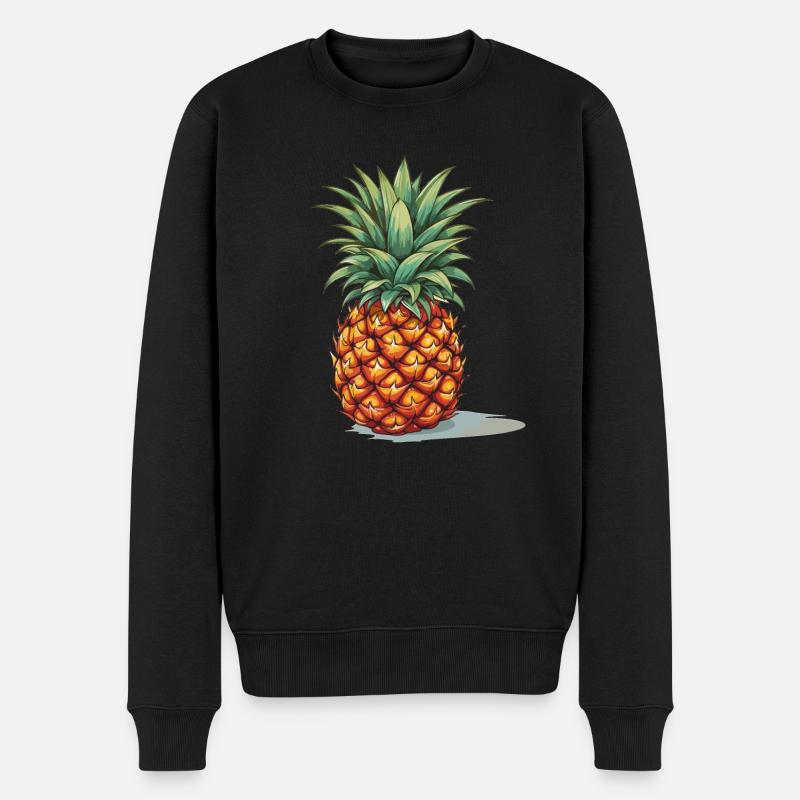 Ananas - Illustration - Männer Premium Bio Pullover - Schwarz