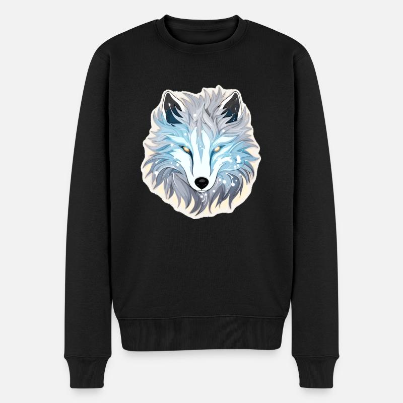 Loup - Illustration - Pull Premium bio Homme - noir