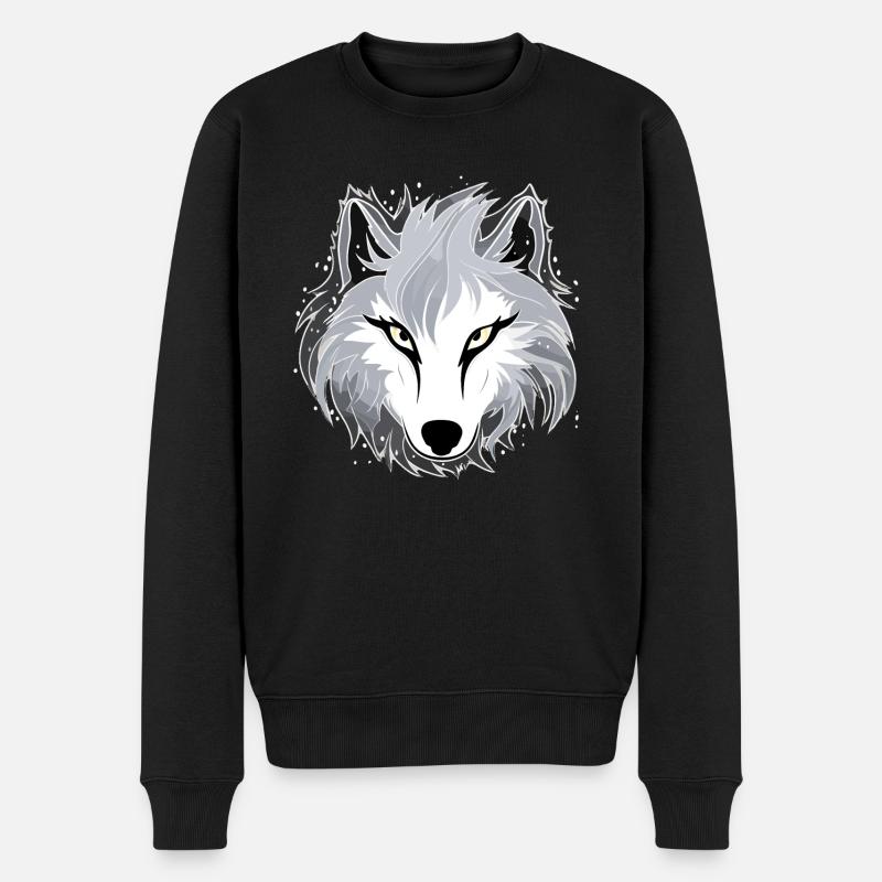 Loup - Illustration - Pull Premium bio Homme - noir