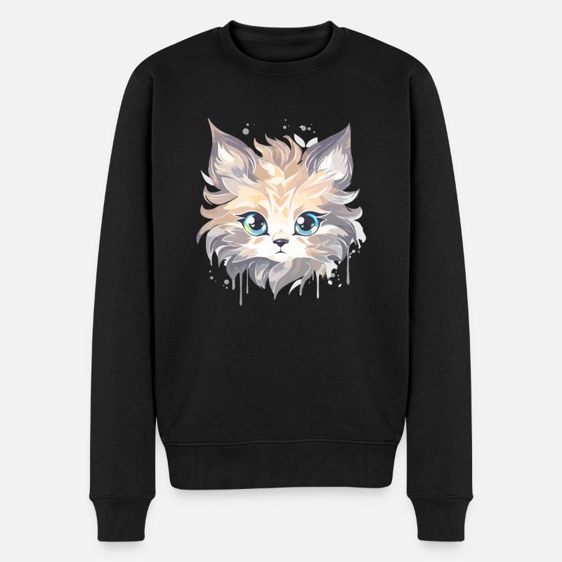 Chat - illustration - Pull Premium bio Homme - noir