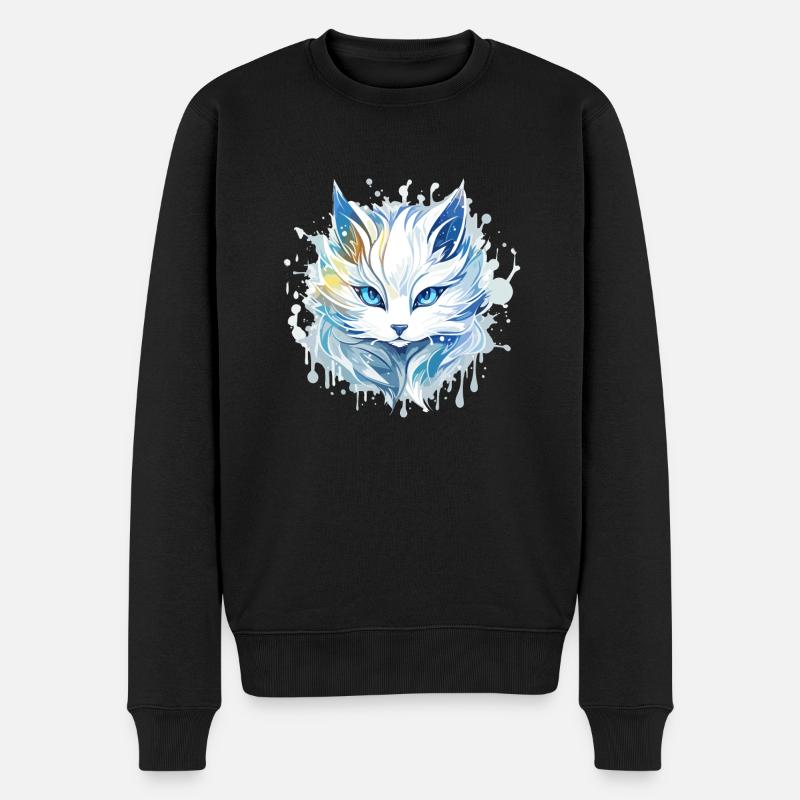 Chat - illustration - Pull Premium bio Homme - noir