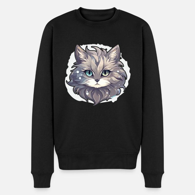 Chat - illustration - Pull Premium bio Homme - noir