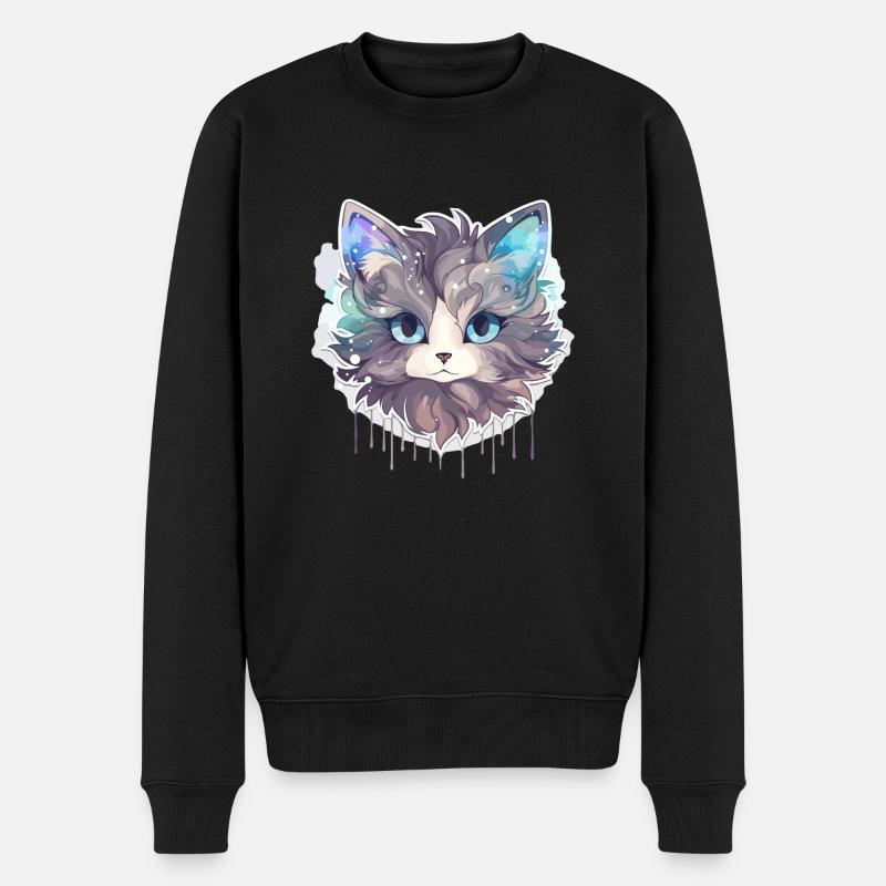 Chat - illustration - Pull Premium bio Homme - noir