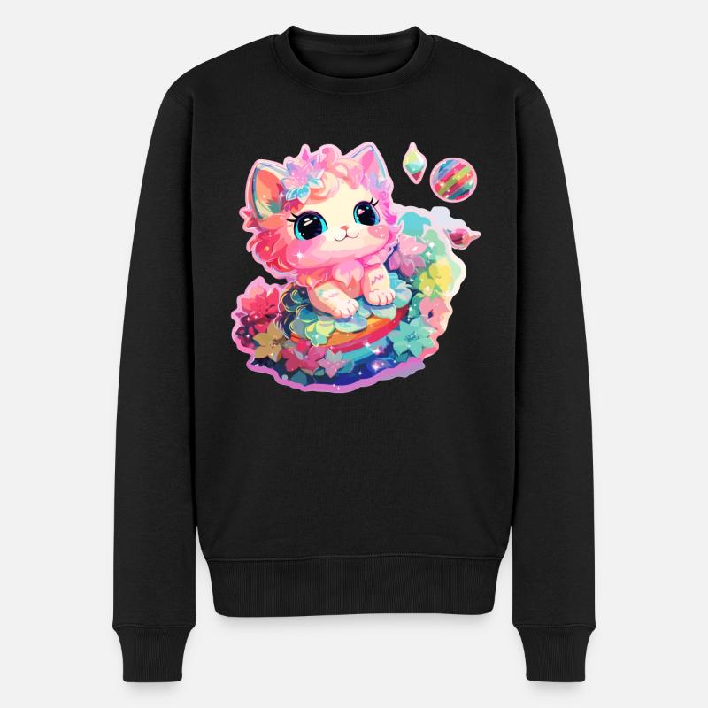 Chat - illustration - Pull Premium bio Homme - noir