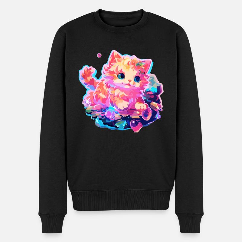 Chat - illustration - Pull Premium bio Homme - noir