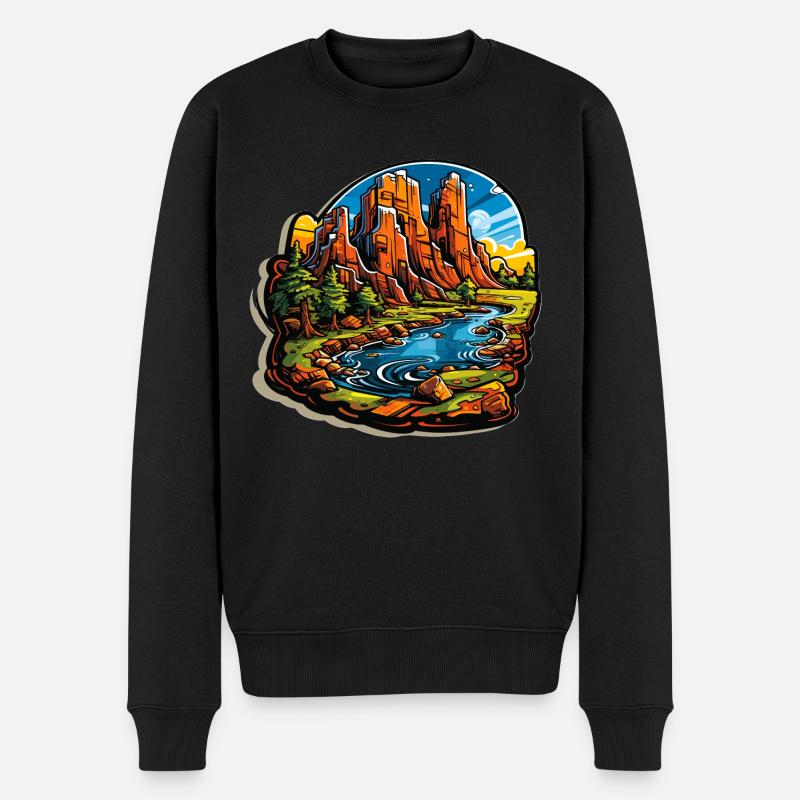 Paysage - Illustration - Pull Premium bio Homme - noir