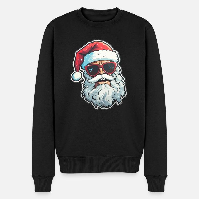 Weihnachtsmann - Illustration - Männer Premium Bio Pullover - Schwarz
