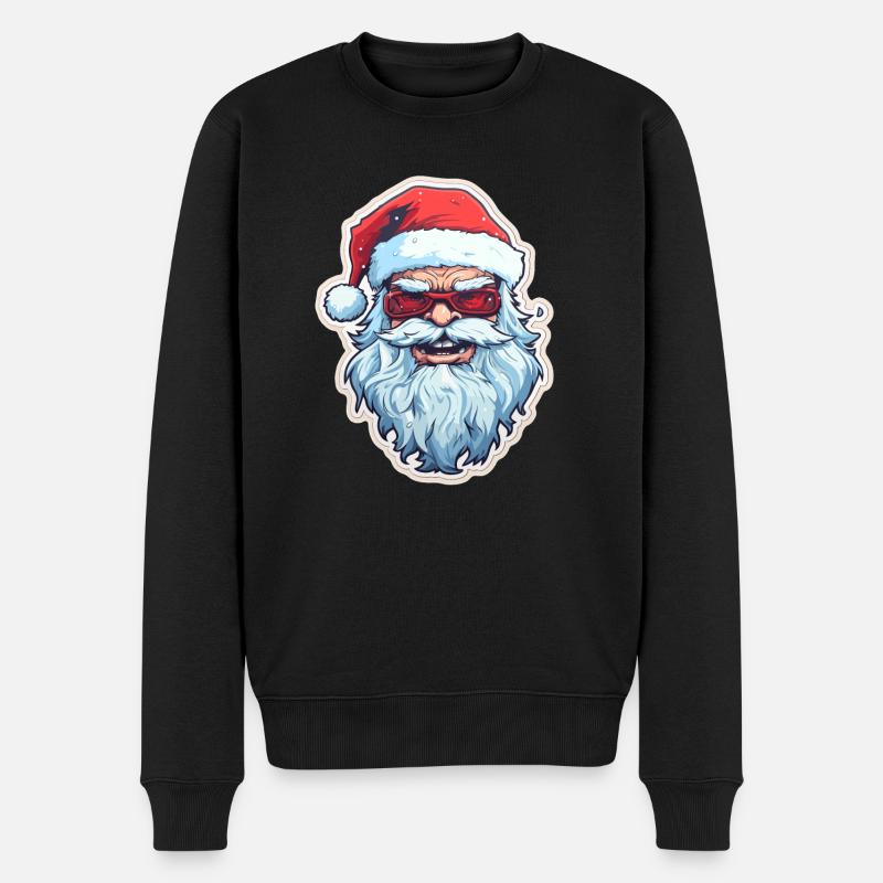 Weihnachtsmann - Illustration - Männer Premium Bio Pullover - Schwarz