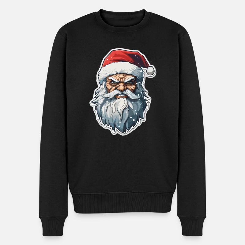 Weihnachtsmann - Illustration - Männer Premium Bio Pullover - Schwarz