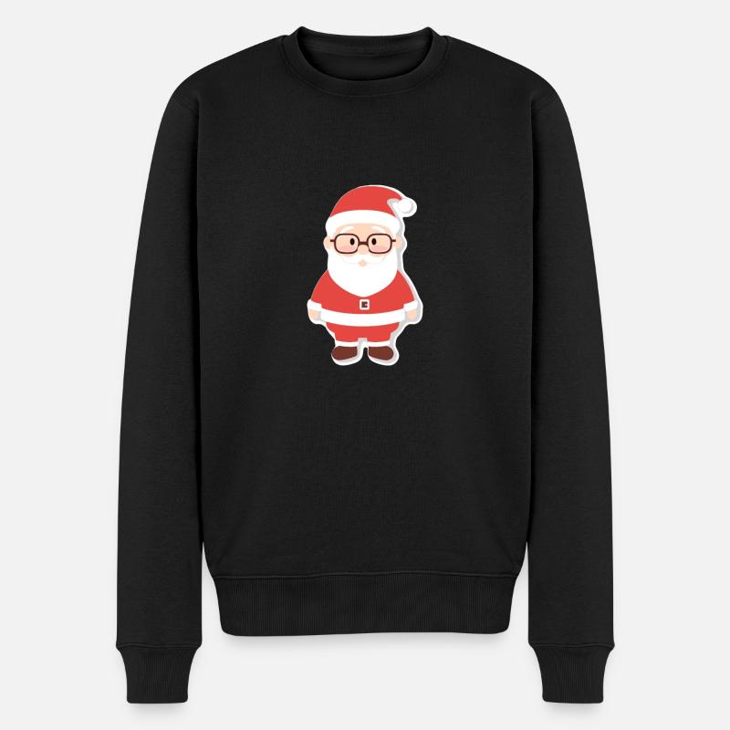 Weihnachtsmann - Illustration - Männer Premium Bio Pullover - Schwarz