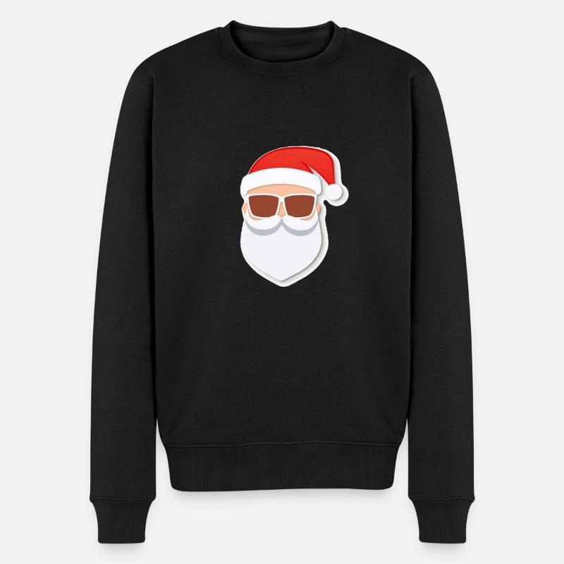 Weihnachtsmann - Illustration - Männer Premium Bio Pullover - Schwarz