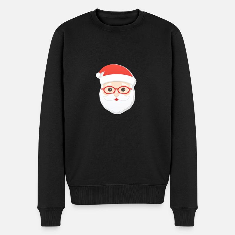 Weihnachtsmann - Illustration - Männer Premium Bio Pullover - Schwarz
