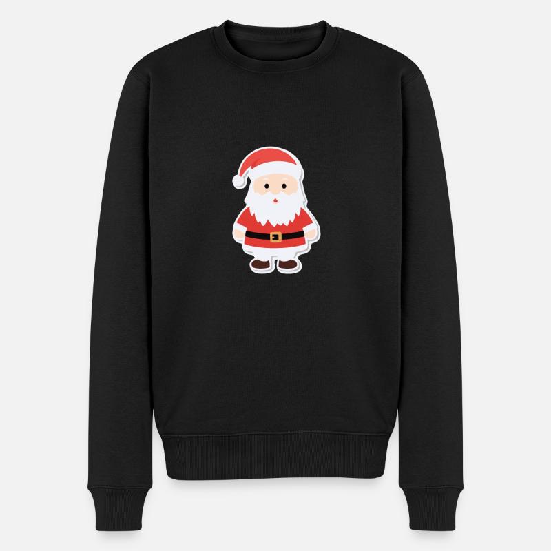 Weihnachtsmann - Illustration - Männer Premium Bio Pullover - Schwarz