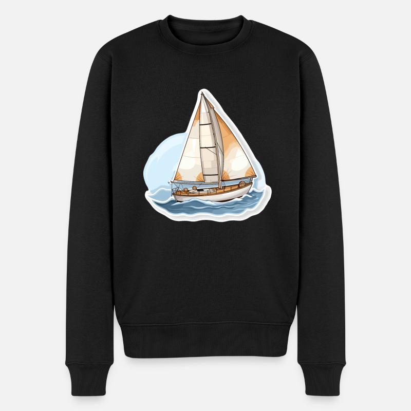 Voilier - illustration - Pull Premium bio Homme - noir