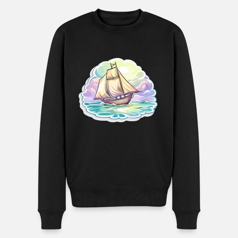 Voilier - illustration - Pull Premium bio Homme - noir