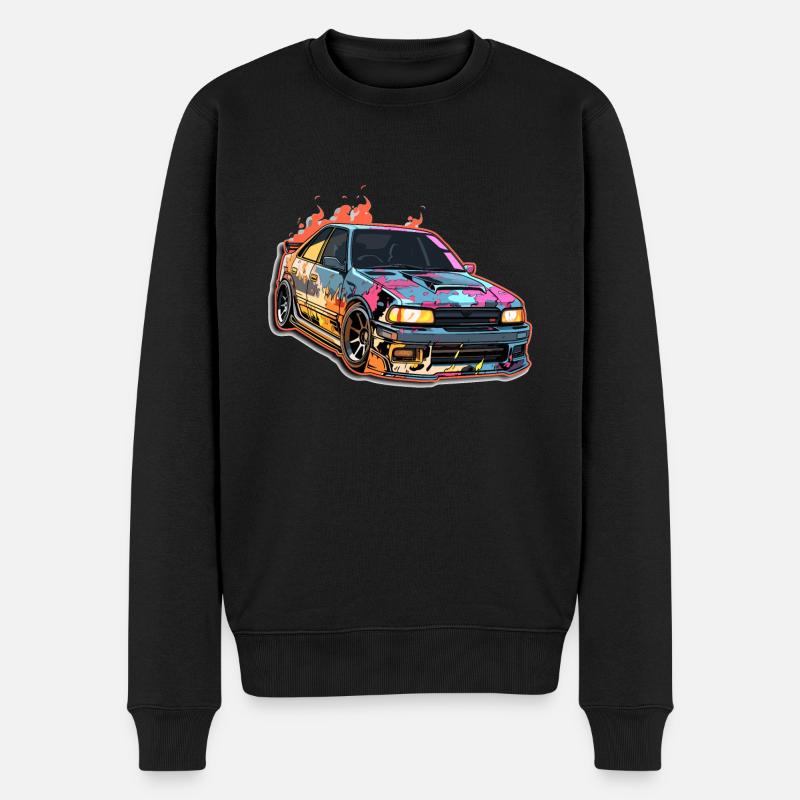 Auto - Illustration - Männer Premium Bio Pullover - Schwarz