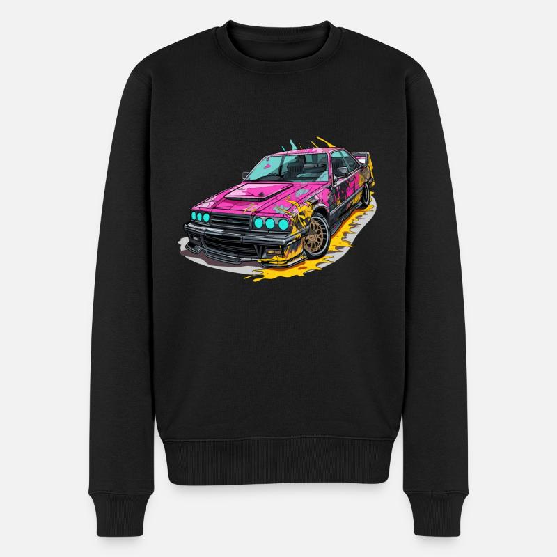 Auto - Illustration - Männer Premium Bio Pullover - Schwarz