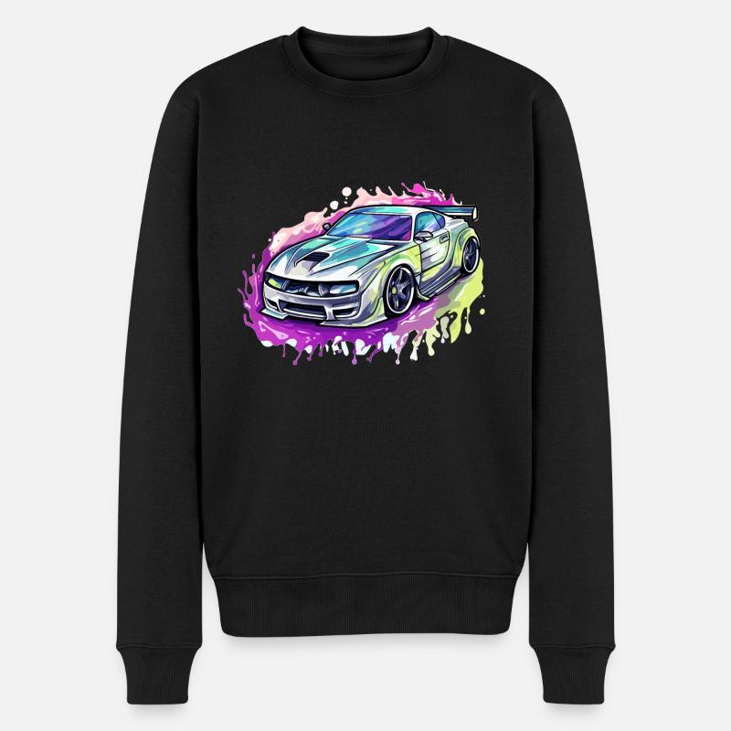 Auto - Illustration - Männer Premium Bio Pullover - Schwarz