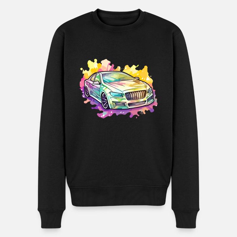 Auto - Illustration - Männer Premium Bio Pullover - Schwarz