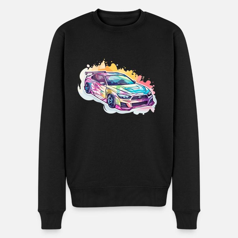 Auto - Illustration - Männer Premium Bio Pullover - Schwarz