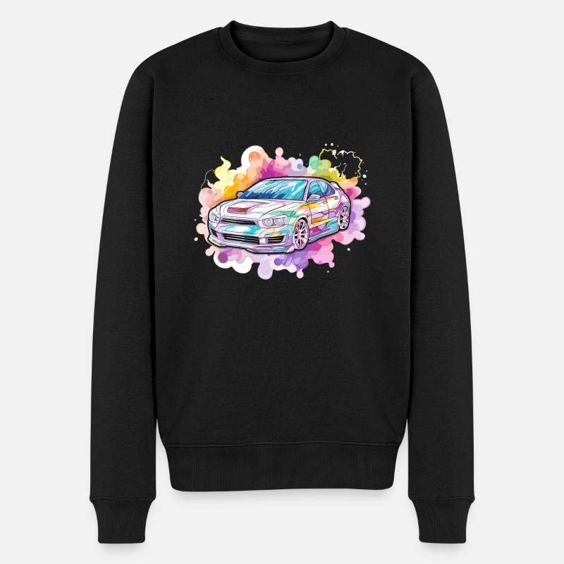 Auto - Illustration - Männer Premium Bio Pullover - Schwarz
