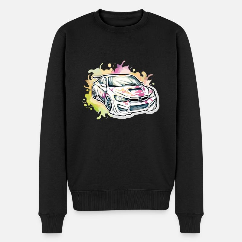 Auto - Illustration - Männer Premium Bio Pullover - Schwarz