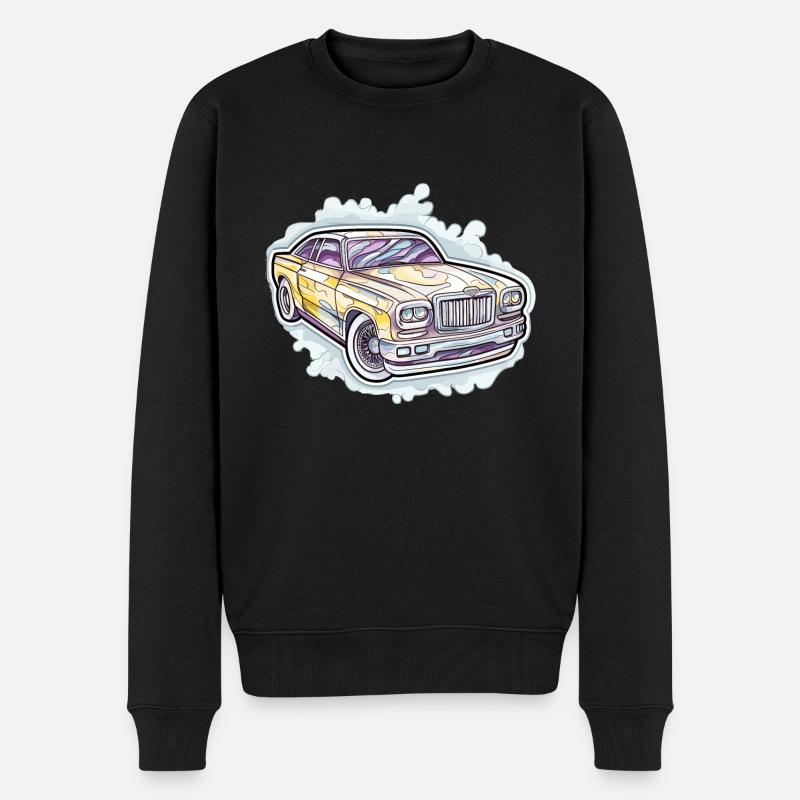 Auto - Illustration - Männer Premium Bio Pullover - Schwarz