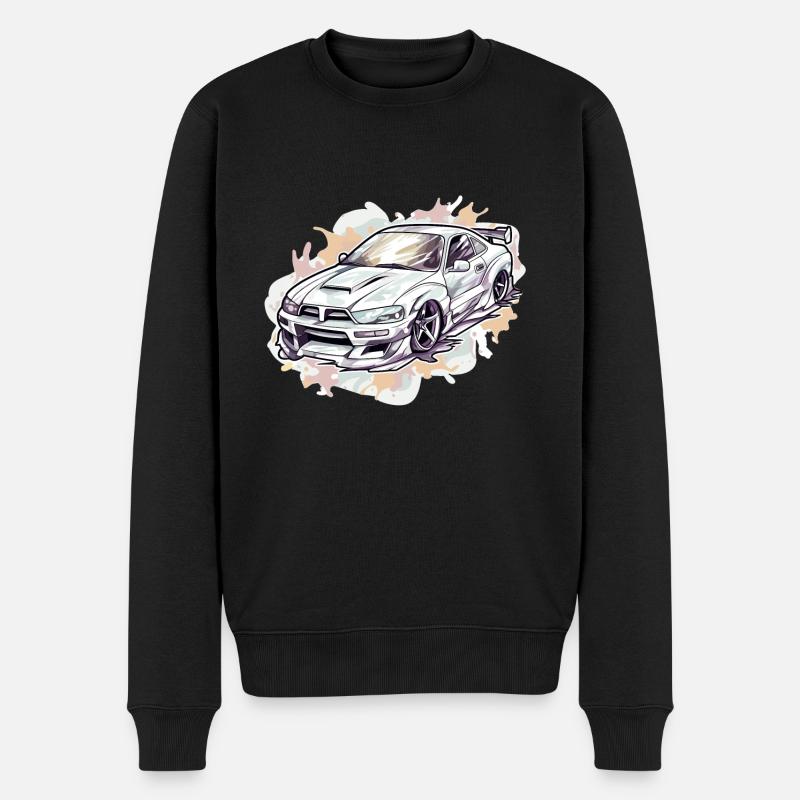 Auto - Illustration - Männer Premium Bio Pullover - Schwarz
