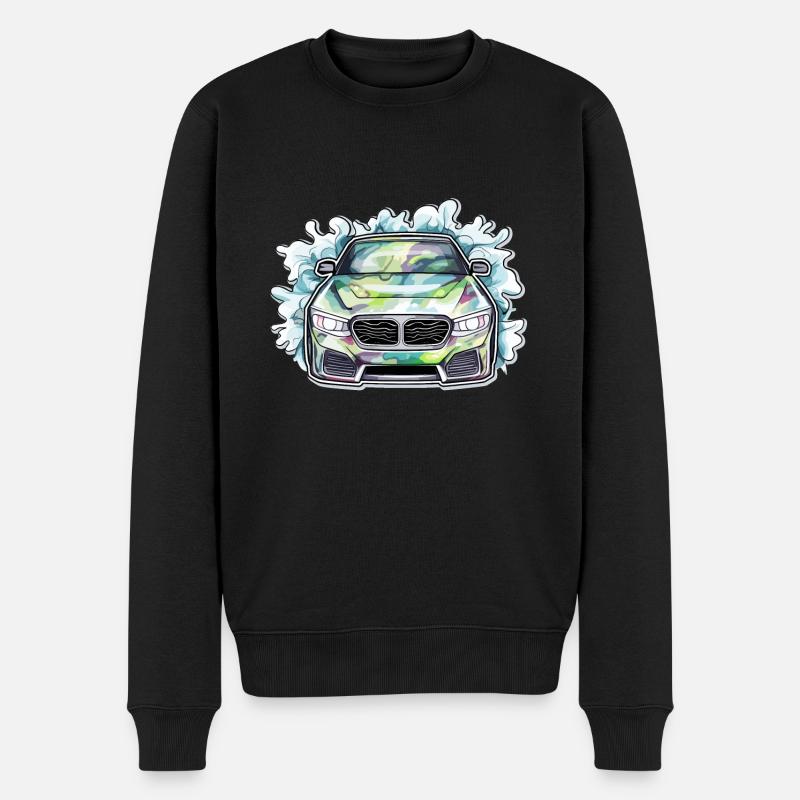 Auto - Illustration - Männer Premium Bio Pullover - Schwarz
