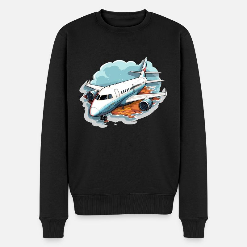 Avion - illustration - Pull Premium bio Homme - noir