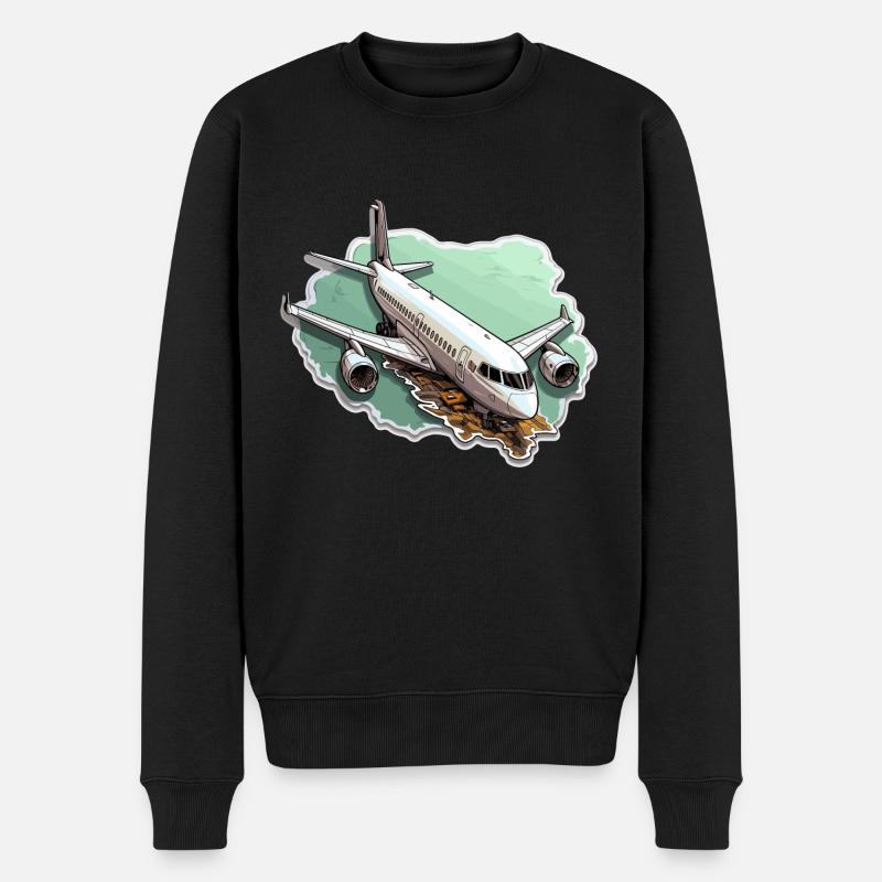 Avion - illustration - Pull Premium bio Homme - noir