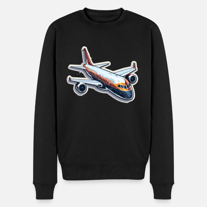 Avion - illustration - Pull Premium bio Homme - noir