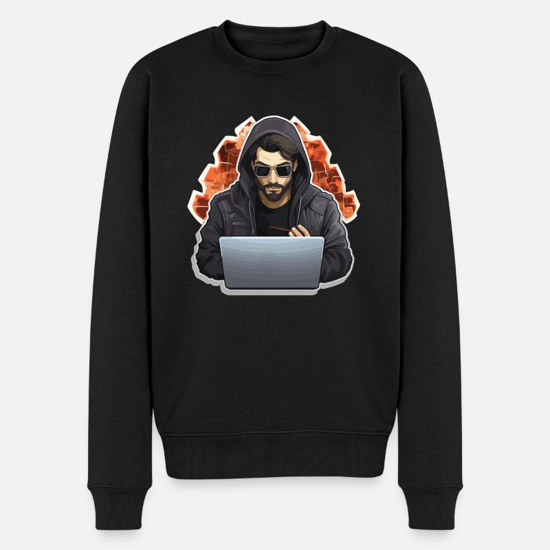 Hacker éthique - Illustration - Pull Premium bio Homme - noir