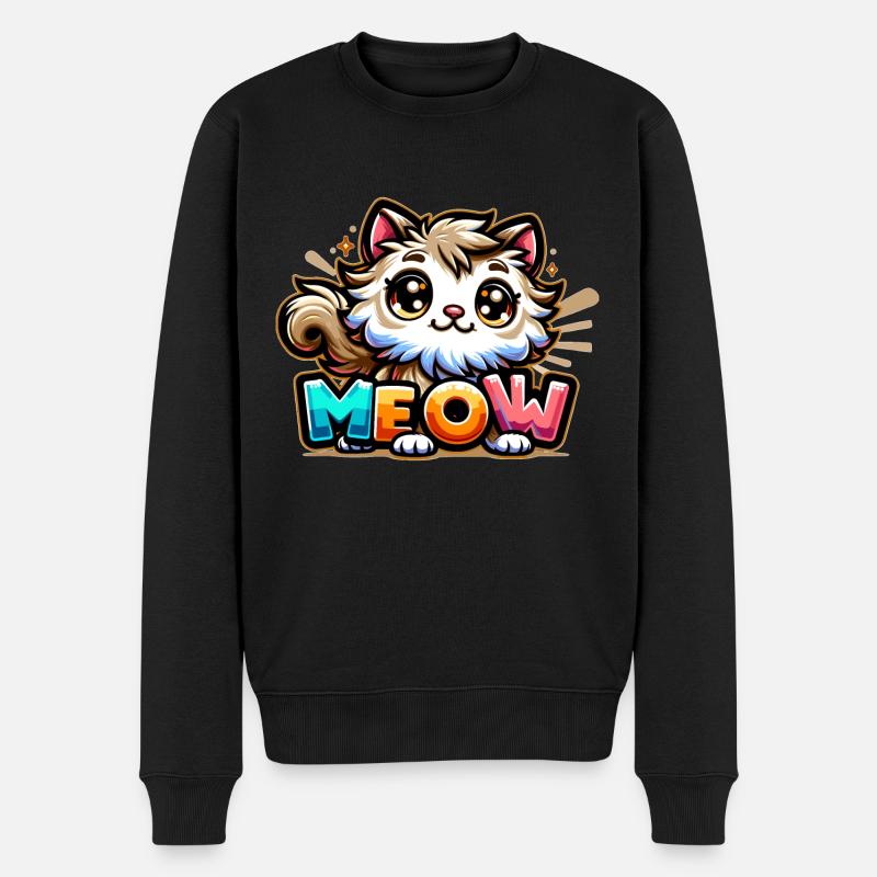 Miaou - Illustration de chat - Pull Premium bio Homme - noir