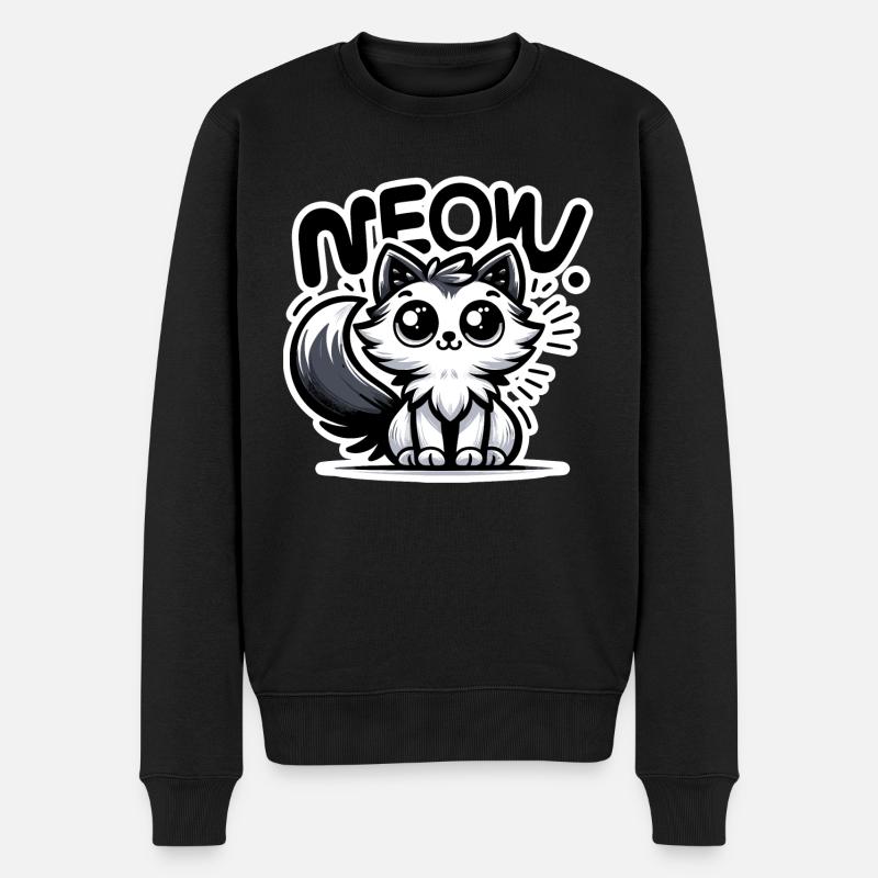 Miaou - Illustration de chat - Pull Premium bio Homme - noir