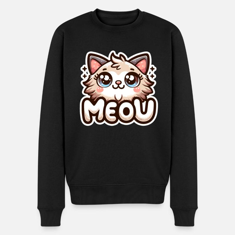 Miaou - Illustration de chat - Pull Premium bio Homme - noir