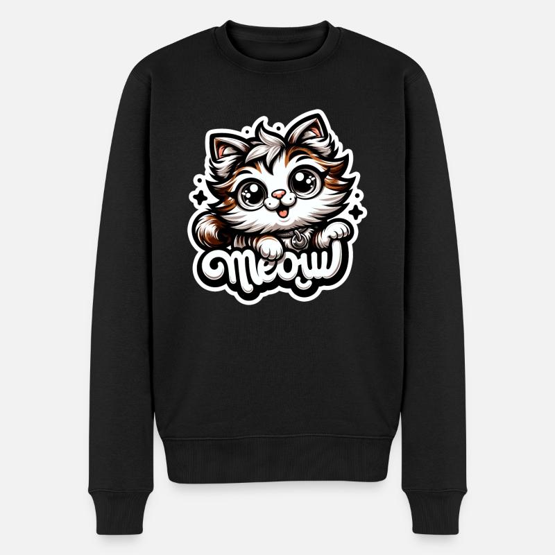 Miaou - Illustration de chat - Pull Premium bio Homme - noir