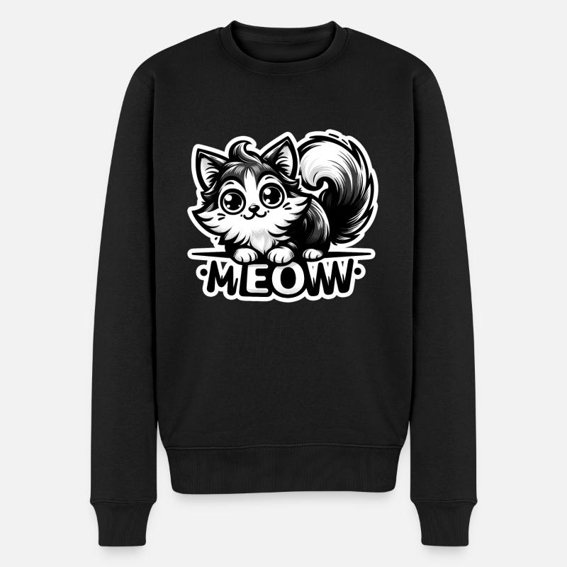 Miaou - Illustration de chat - Pull Premium bio Homme - noir