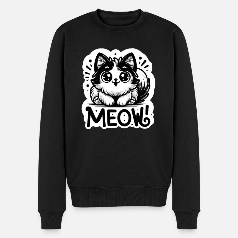 Miaou - Illustration de chat - Pull Premium bio Homme - noir