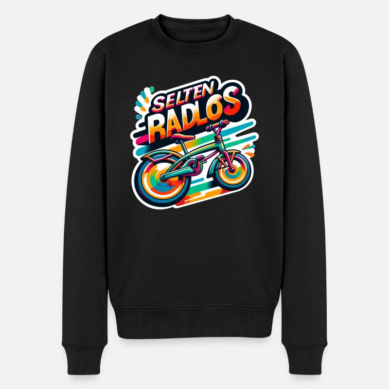 Selten Radlos - Fahrrad Illustration - Männer Premium Bio Pullover - Schwarz