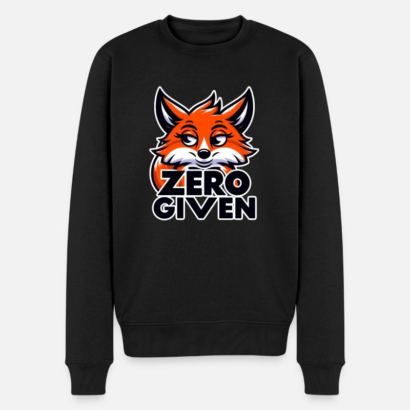 Zero Given - Fuchs Illustration - Männer Premium Bio Pullover - Schwarz