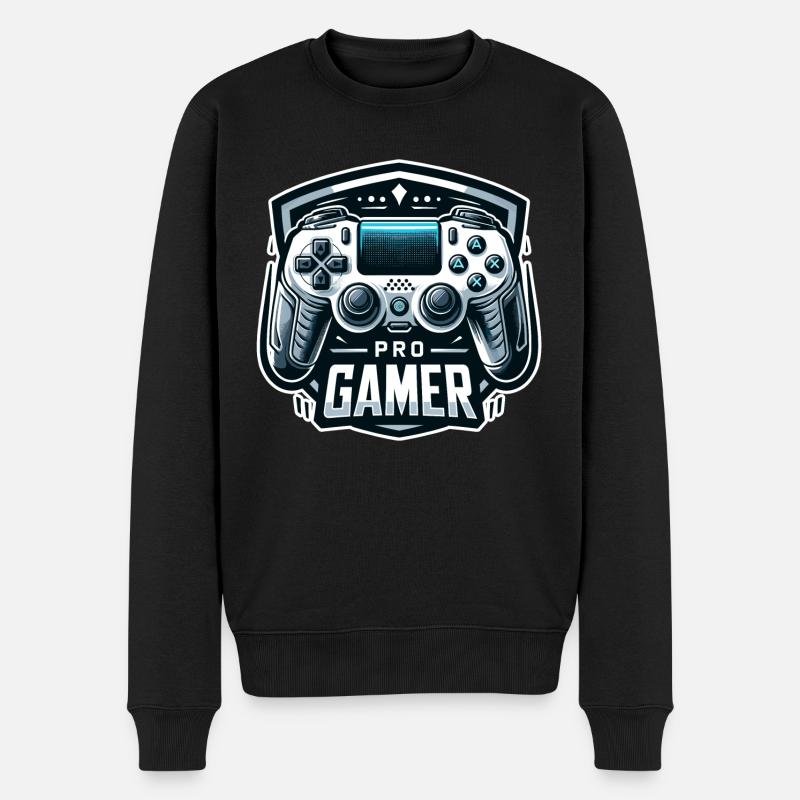Pro Gamer - Controller Illustration - Männer Premium Bio Pullover - Schwarz