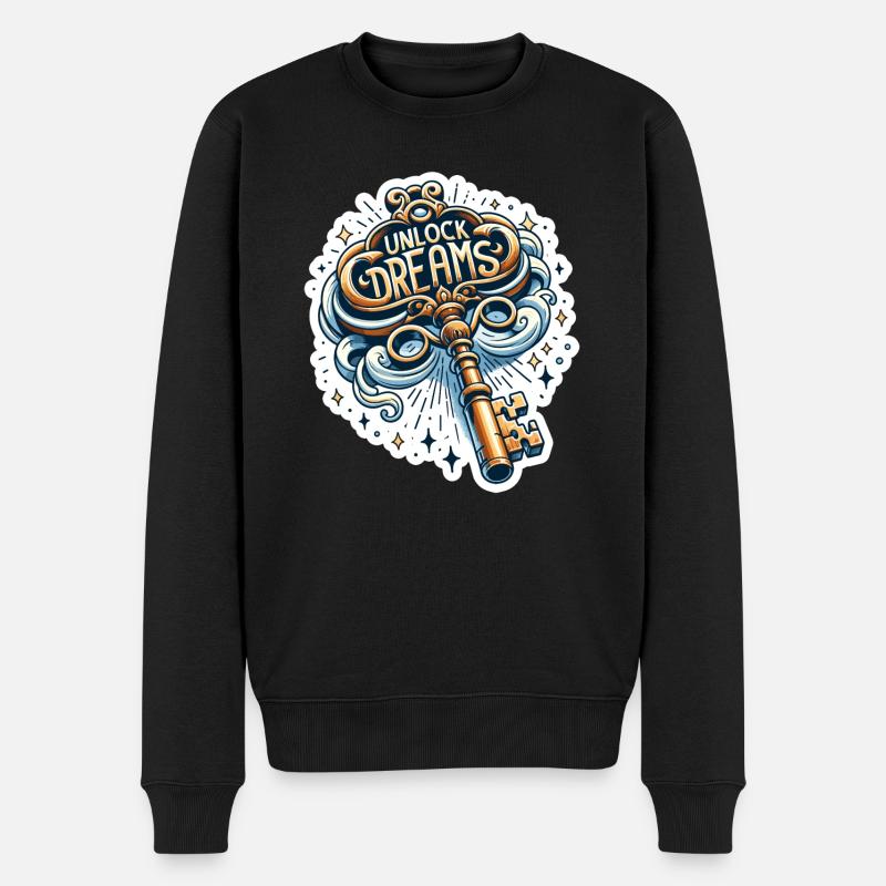 Déverrouiller les rêves - Illustration clé - Pull Premium bio Homme - noir