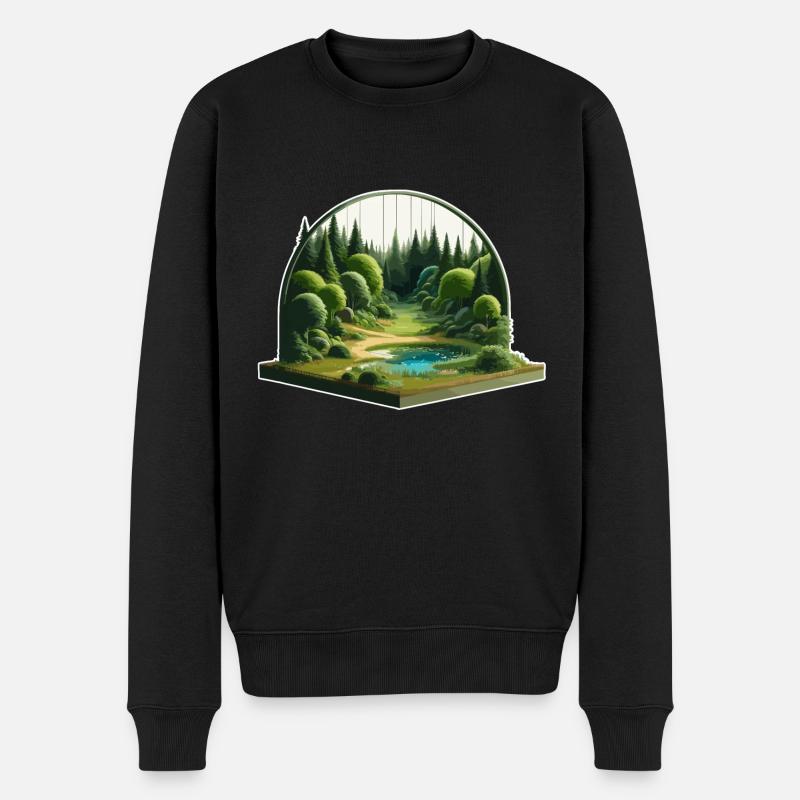 Paysage - Illustration - Pull Premium bio Homme - noir