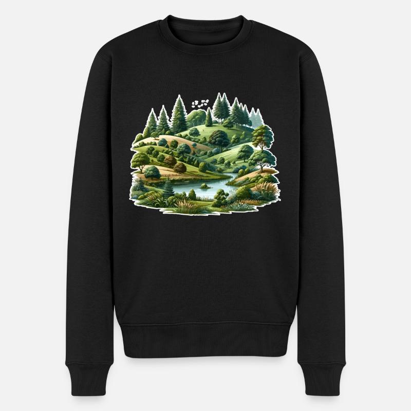 Paysage - Illustration - Pull Premium bio Homme - noir