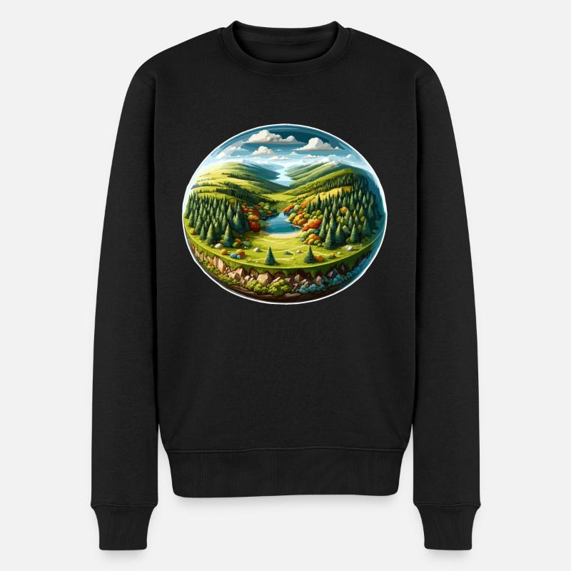 Paysage - Illustration - Pull Premium bio Homme - noir